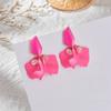 Pendientes de pétalos mate coloridos estilo coreano elegantes pendientes de flores pequeñas color caramelo pendientes de esmalte con gota de esmalte para mujer