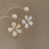 Aretes de Acero Pin Lazo Cuentas de Arroz Concha Verano Suave Elegante Elegantes Aretes Diseño con Sentido Nicho