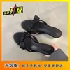 Sandalias Moradas con Lazo para Mujer para Usar Afuera, Combinadas con un Vestido, Nuevo Estilo Verano 2026, Impresionantes Tacones de Aguja Abiertos