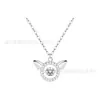 Collar Alas de Ángel Femenino Nicho Temperamento Lujo Ligero Hada Geométrico Colgante de Zirconio Cadena Clavícula