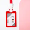 Portatarjetas de página interior personalizado sin plástico con cordón retráctil, Portatarjetas de identificación de trabajo de silicona, Tarjeta de campus estudiantil, Tarjeta de comedor