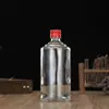 Garrafa de Vidro Transparente Espessada para Bebidas Alcoólicas Atacado Pacote 0,5kg 500ml Garrafa Selada para Bebidas Alcoólicas Caseiras Garrafa de Vinho com Bolhas