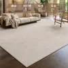 Alfombra de sala de estar en color crema estilo vintage, lavable y limpiable con paño, alfombra de dormitorio estilo retro chino, alfombra para mesa de café, engrosada y antideslizante