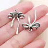 Conjunto de 20 Peças Estilo Coreano Nicho de Prata Antiga Laço Vazado Pingente de Gravata Pequenas Charms DIY Acessórios de Roupa Componentes de Colar