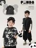Camiseta de duas peças falsa com estampa de urso e gola alta Wuri Boys, suéter novo de inverno, colete infantil, roupas acolchoadas de algodão