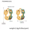 Rueda de la Fortuna Corte Geométrico Diamante Acero Inoxidable Electrochapado al Vacío Oro de 18K Aretes Aretes Simples Joyería para Orejas