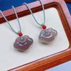 Calcedônia Branca Natural Nuvem Auspiciosa Pingente Cadeado Ruyi Ágata Cadeado da Paz Popular Laço Jade Pingente de Jade