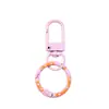 Anillo de resorte tipo dona, juego de 2 piezas, anillo para llavero DIY, accesorios de colores caramelo, anillo para llavero, colgante para bolso, cierre de resorte