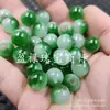 Imitação Jade Verde Flor Flutuante Contas Redondas Imitação Jade Contas Soltas Vidro Fundo Branco Verde Pulseira Colar Acessórios de Joalheria Contas Feitas à Mão