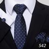 Nova gravata série listra oblíqua azul marinho moda geral masculina para negócios fabricantes de gravatas manuais atacado