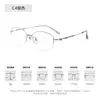 Gafas Junda Danyang Montura de Titanio Puro Medio Aro Femeninas Titanio Ultra Ligeras Se Pueden Equipar con Lentes Graduadas Anti Luz Azul 95491