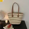 Bolso Tejido de Paja Moda Clásica, Bolso de Hombro Más Vendido, Gran Capacidad, Estilo Casual de Playa Vacacional, Marca Princess, en Stock al por Mayor