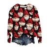 Explosiones Transfronterizas Europeas y Americanas Otoño e Invierno Nuevo Sudadera Estampado 3D para Mujer Navidad Tendencia Callejera Cuello Redondo Hombro Sudadera