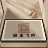 Tapete de chão simples estilo cartoon em laço de seda para decoração de entrada e porta, tapete doméstico fácil de limpar para sala de estar e quarto
