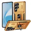 Funda para Teléfono Móvil Samsung s26 de Amazon Tres en Uno Ventana Deslizable Soporte con Anillo para Dedo Resistente a Rayones a Prueba de Caídas Aplicable a Funda para Teléfono Móvil Samsung