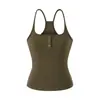 Estilo Puramente Sexy Top sin Mangas de Chica Atrevida con Cuello en U y Tirantes Abotonados, Verano Moderno Versátil Ajustado Corto Casual Deportivo