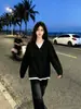 Camiseta de mujer con diseño de cuello falso de dos piezas a la moda, nuevo estilo de otoño, textura a rayas, top casual holgado de manga larga