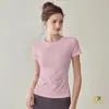 Ropa de Yoga Tops Deportivos Camiseta de Manga Media para Mujer Verano Correr Ropa de Secado Rápido Ropa de Fitness Tops Ajustados de Manga Corta para Yoga
