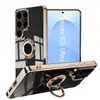 Funda Adecuada para Teléfono Móvil Samsung S26 S23/S22/25 Ultra/24 con Soporte de Hebilla de Anillo Funda Protectora Magnética Galvanizada