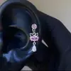 Lindos y Divertidos Pendientes de Gato de Dibujos Animados, Modernos y Versátiles, Estilo Sencillo y Dulce, Gato de Dibujos Animados con Pedrería Brillante y Borlas de Gota de Agua