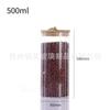 Tapa de Bambú con Pestaña de Apertura Tarro de Almacenamiento de Vidrio Borosilicatado Alto Botella de Almacenamiento de Vidrio Transparente de Rayas Verticales Tarro de Cocina para Granos Té