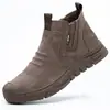 Zapatos de Protección Laboral Antiescaldaduras de Piel de Vaca para Hombre con Puntera de Acero Antimpacto y Antipinchazos Zapatos de Soldadura Antideslizantes y Resistentes al Desgaste Zapatos de Trabajo para Obra Venta al por Mayor