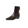Botas Slim Estilo Coreano Invisibles que Aumentan la Altura 2026 Otoño/Invierno Tacón Medio Punta Cuadrada Pequeña Elásticas de Caña Corta que Envuelven la Pierna para Mujer
