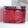 Fabricante Venta al por Mayor Vaso de Vidrio Colorido en Relieve Portavelas para Aromaterapia Patrón de Girasol Portavelas de Vidrio Vaso para Velas Resistente a Altas Temperaturas