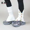 Pierneras Ajustables Vintage con Botón Estilo Subcultura Calcetines Lisos para Pantorrilla para Mujer Verano con Abertura Lateral Calcetines Holgados