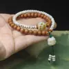 Pulsera Doble Círculo Barbie Sándalo Estrella Luna Cuentas Bodhi Colgante Gato Cuentas Mori