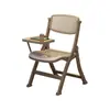 Silla plegable de metal con respaldo reposabrazos para escritorio en casa oficina silla de reunión silla para computadora ergonómica sedentaria no cansada
