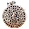 Collar con colgante de suéter con pantalla abierta de pavo real plateado tailandés Qianye para niña, estilo chino retro, colgante de plata tailandesa hueca de doble cara para hombre