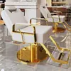 Silla de Salón Reclinable con Altura Ajustable para Cortes de Cabello, Giratoria y Adecuada para Teñido de Cabello, Hecha de Acero Inoxidable