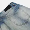 Calça jeans punk retro com degradê para homens, moda de rua, desgastada, amassada, lavada, perna reta solta, longa