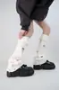Calcetines de Pierna Ancha de Punto con Agujeros Personalidad Subcultura Agujero-Agujero Calcetines de Mendigo Boca Ancha Cubre Pierna de Montón para Mujer Otoño e Invierno Cálidos
