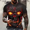 2023 Europa y Estados Unidos Impresión digital 3D Estéreo Creativo Mapa Camiseta Casual de Moda Callejera Manga Corta Hombre DIY