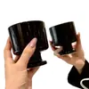 Taza de Aromaterapia de Cerámica Shane Lily Blanco y Negro Taza de Nicho Taza para Té de la Tarde Café Yogur Helado