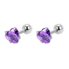 Aretes de corazón de circonita de acero inoxidable con aguja fina de 0.8 mm, aretes aptos para dormir, joyería para perforaciones de oreja en forma de estrella