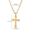 Collares Cruzados Europeos y Americanos para Hombres y Mujeres, Acero de Titanio Diamante de Alta Calidad Incrustado Cadena Larga Accesorios, Joyería Simple de Moda al por Mayor