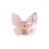 Presilha de Cabelo Borboleta de Camada Dupla Estilo Novo Transfronteiriça com Efeito Tridimensional Deslumbrante, Cor Rosa Iridescente Delicada e Feminina