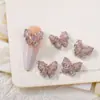 Libro Rojo Explosiones Manicura Joyería Aleación Grava Red de Mariposas Roja Nuevo Hielo Cristal Estéreo Mariposa Broca para Uñas Al por Mayor