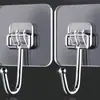 Ganchos de parede com adesivo forte para uso pesado, ganchos de parede sem marca para a cozinha, ganchos adesivos sem furos para trás da porta
