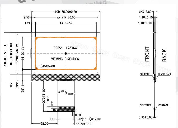 COG液晶屏128x64LCD