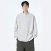 Moletom Americano Nasa Pesado com Zíper Parcial Masculino Primavera e Outono 2025 Novo Solto Casual Gola Alta Camada Base