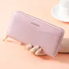 Nuevo monedero largo para mujer, clutch con cremallera, piel suave, moderno, adecuado para estudiantes, monedero para monedas, funda para teléfono, bolsa de almacenamiento transfronteriza