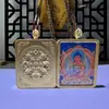 Pintura Thangka Dorada de las Vidas Pasadas y Presentes de Zaki Lam, los Ocho Zorros Guardianes, Pintura Thangka Semipintada a Mano sobre Lienzo