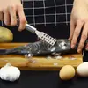 Raspador de escamas de pescado de acero inoxidable, gadget de cocina, removedor de escamas de pescado, raspador de escamas de pescado de cabeza cuadrada, herramienta para quitar escamas de pescado