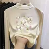 Camiseta interior versátil de forro polar para niños, estilo otoño e invierno, camiseta para niñas, cuello semi-alto, para niños mayores, capa interior cálida, top de manga larga