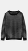 Suéter Minimalista de Lana Fina a Rayas de Manga Larga Estilo Francés con Rayas Finas y Cuello Redondo, Prendas de Punto Versátiles y Elegantes para Mujer en Primavera y Otoño