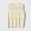 2024 Industria Pesada Textura Jacquard en Relieve Suave Agradable a la Piel Seco Hueco Elegante Cuello Redondo Jersey Chaleco Tejido de Punto para Mujer